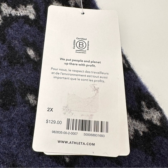 Athleta Hawthorn Textured Animal Print Sweater Plus Size 2X NEW - Picture 3 of 6